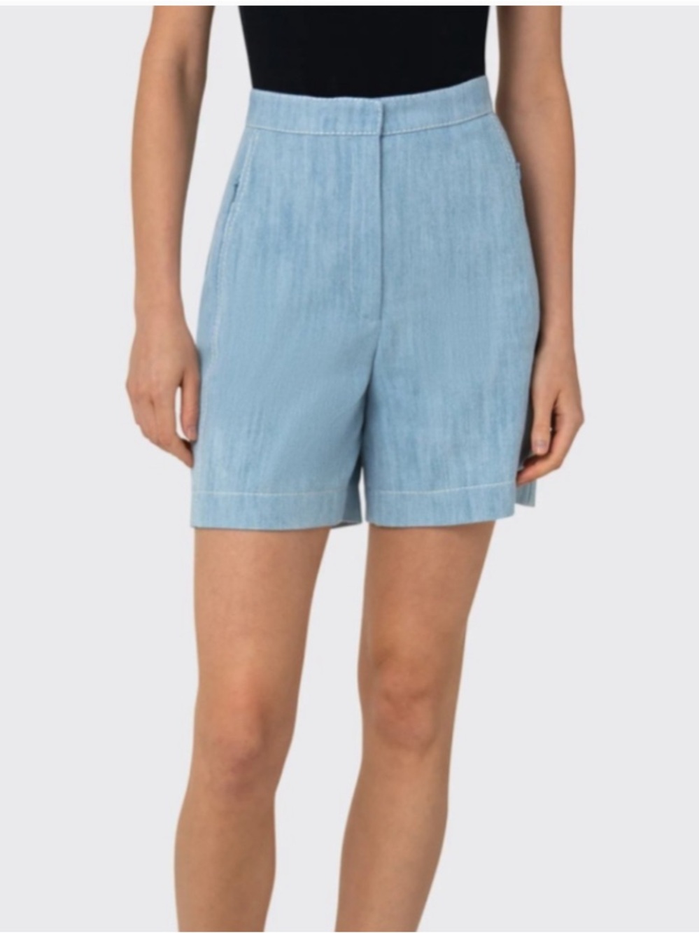 Akris Punto Womens Filia blue bleached denim shorts 2